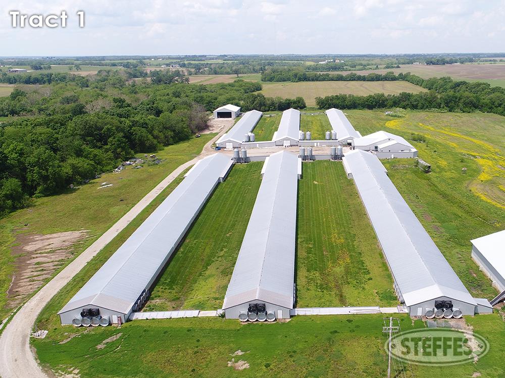 Tract 1 – Large Modern Cage Free Egg Layer Facility & Tillable Land on 99 Acres M/L